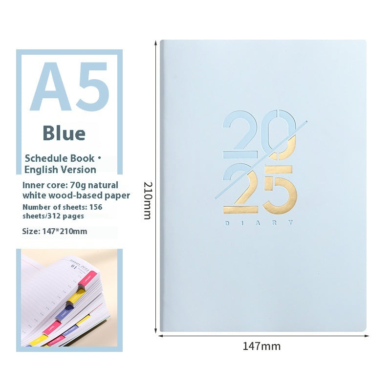 Soft Leather A5 Daily Planner Hourly Notebook