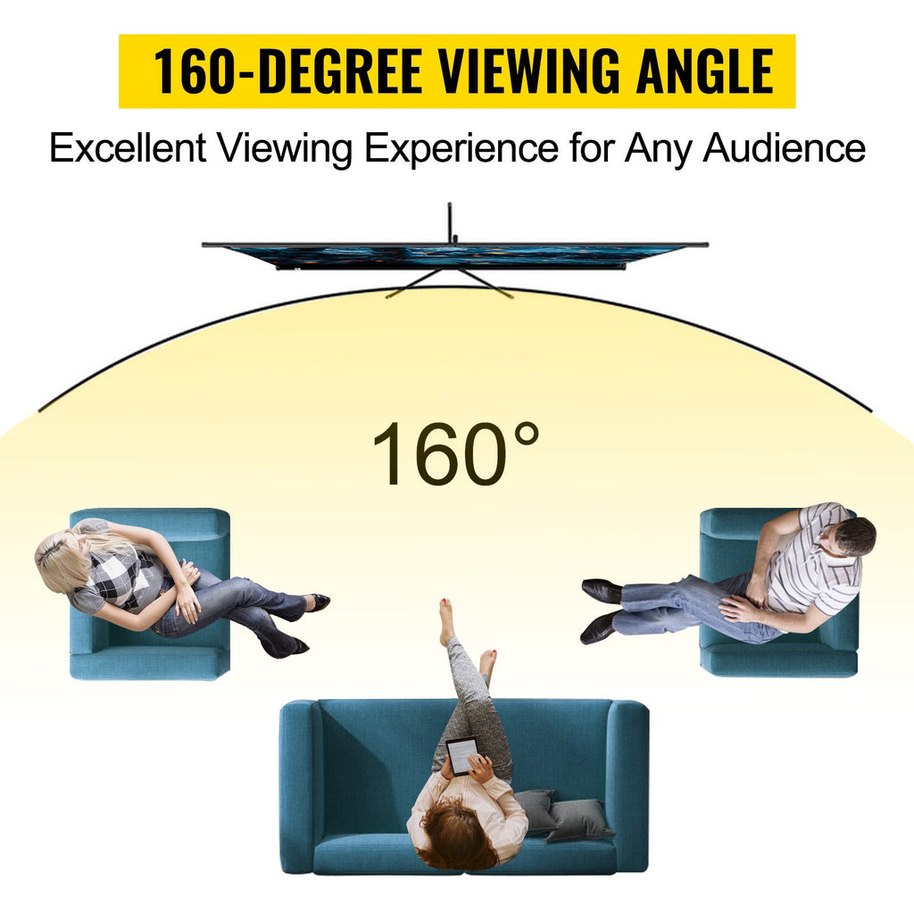 Tripod Projector Screen with Stand 100-inch 16:9 4K HD Projection Screen Stand Wrinkle-Free