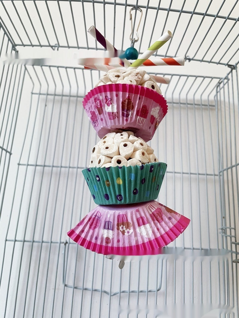 Jouet de perroquet Oiseau comestible Soft Ball Shredding Jouet de soulagement de l'ennui Chewing Bite Toy