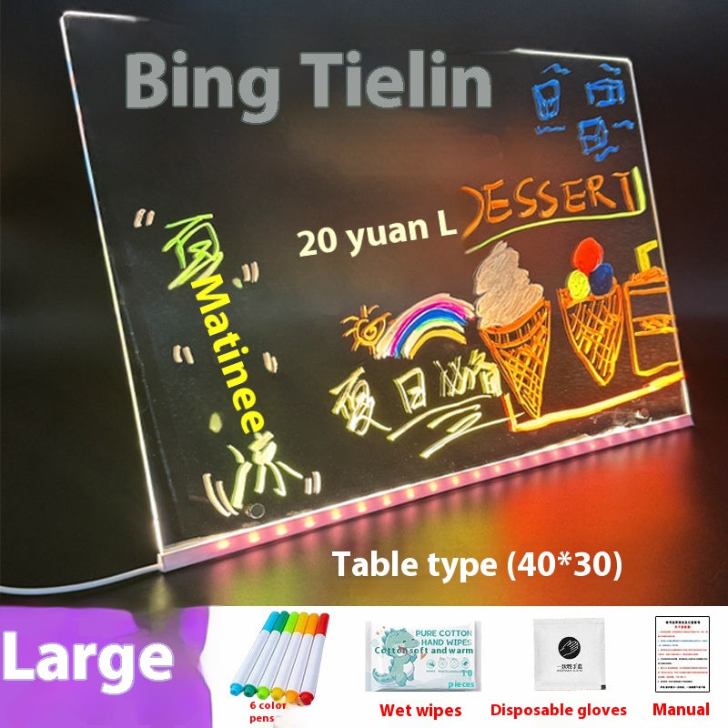 Erasable Petit Blackboard Publicité Lumineux Led