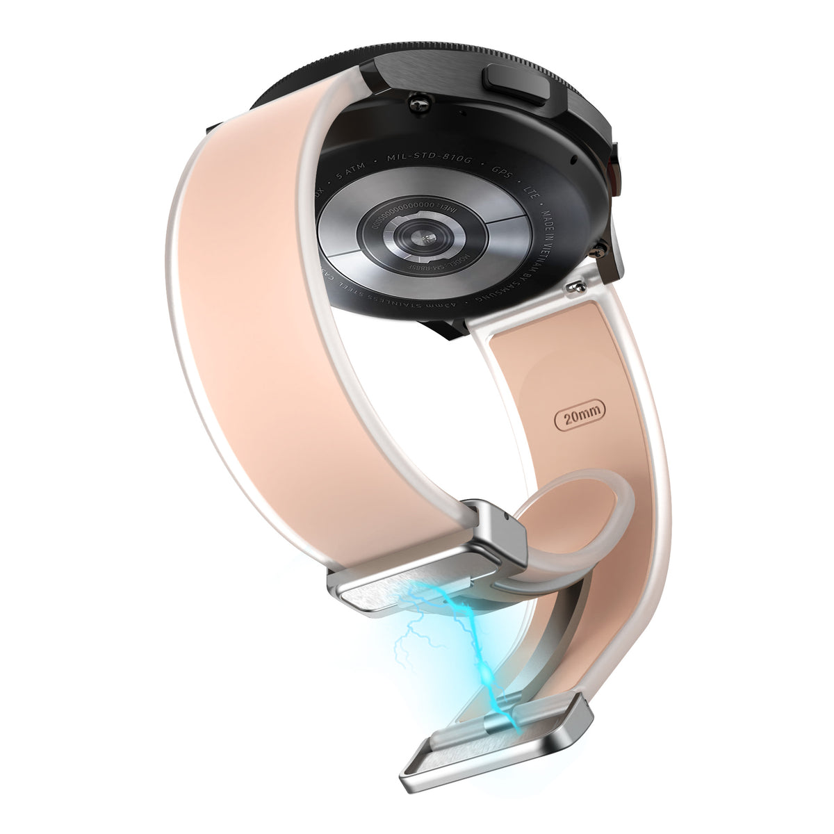 Bracelet en silicone transparent pliant magnétique universel