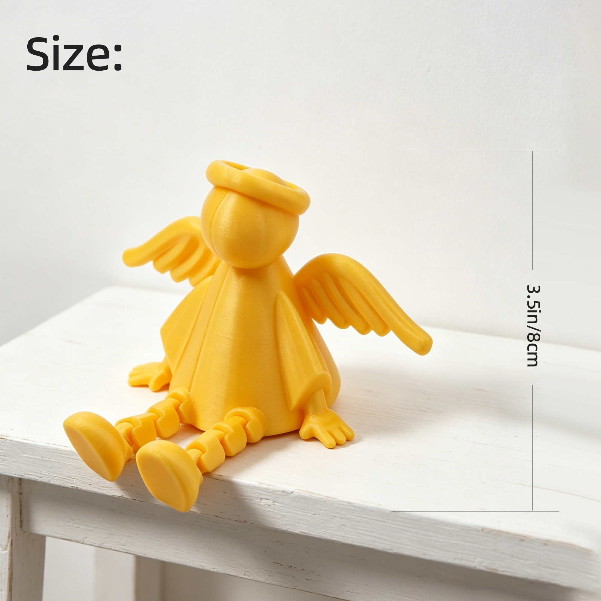 Figurine amère de plateau d'ange imprimée 3D avec jambes articulées