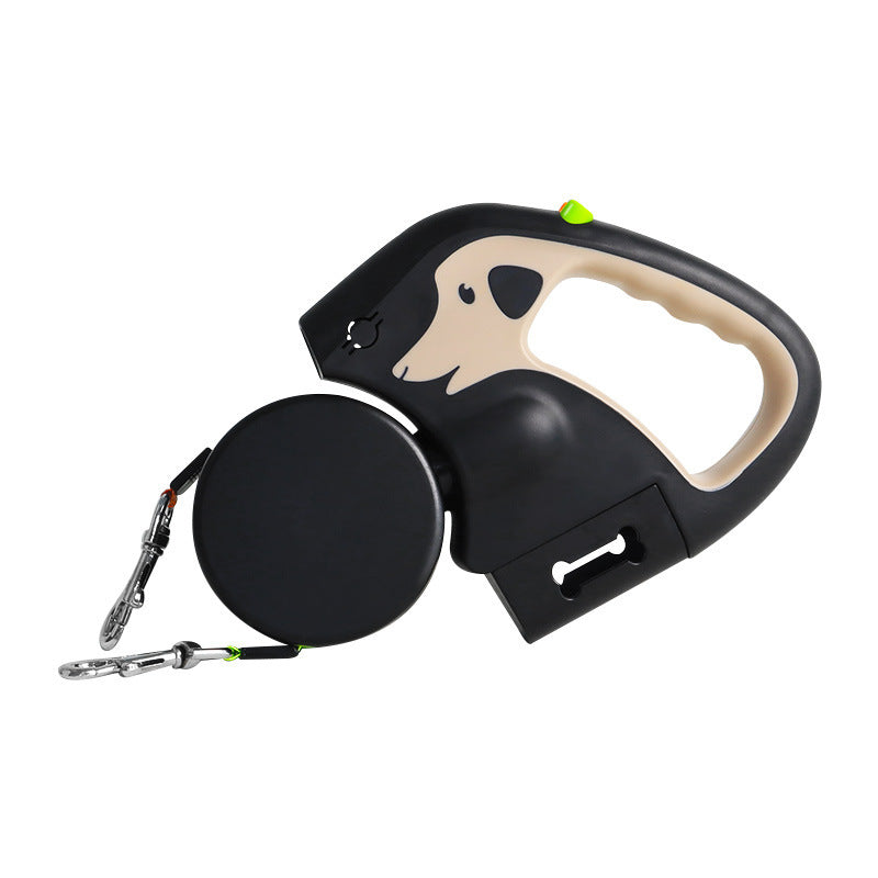 Retractable dual dog leash