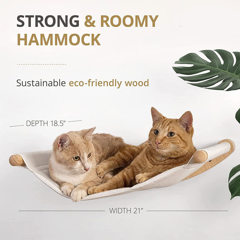 Neste de chat mural en bois