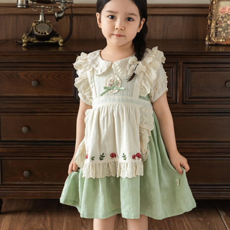 Robe d'enfant brodée en lapin à manches courtes