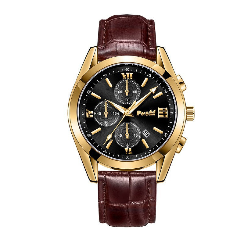 Montre Quartz Montre haute de gamme en cuir véritable montre imperméable pour hommes