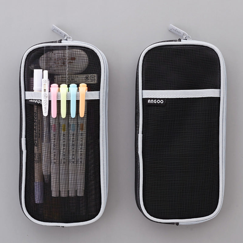 Transparent Color Stationery Storage Bag Mesh Pen