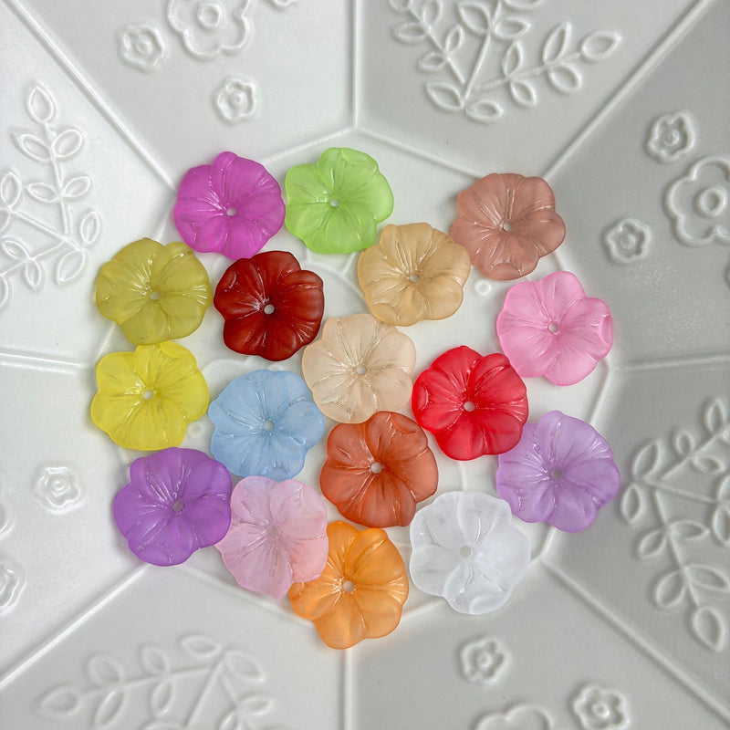 Perles de fleurs en acrylique 5-Petal congelées