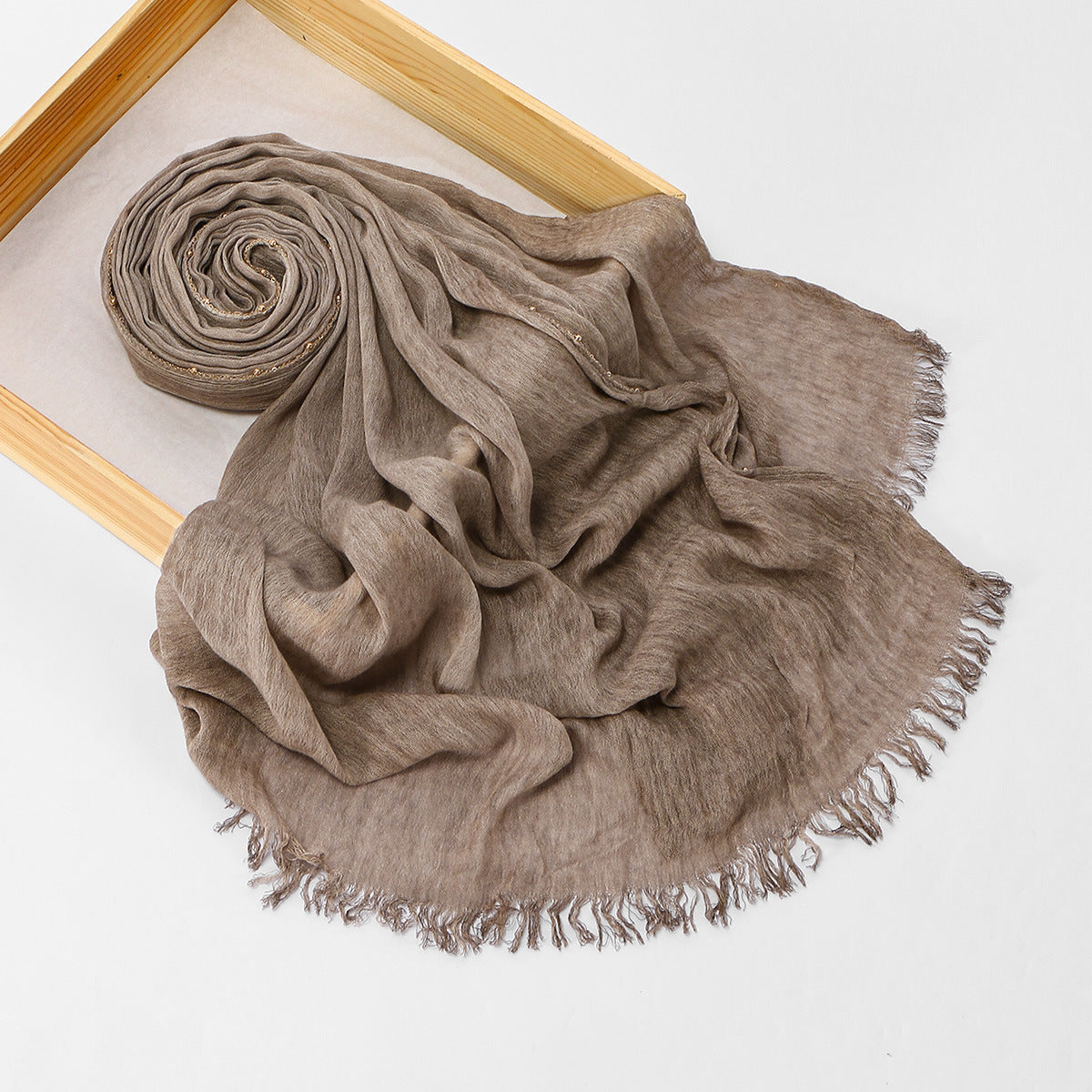 Arrivée Écharpe longue fringée à chaîne de Rayon