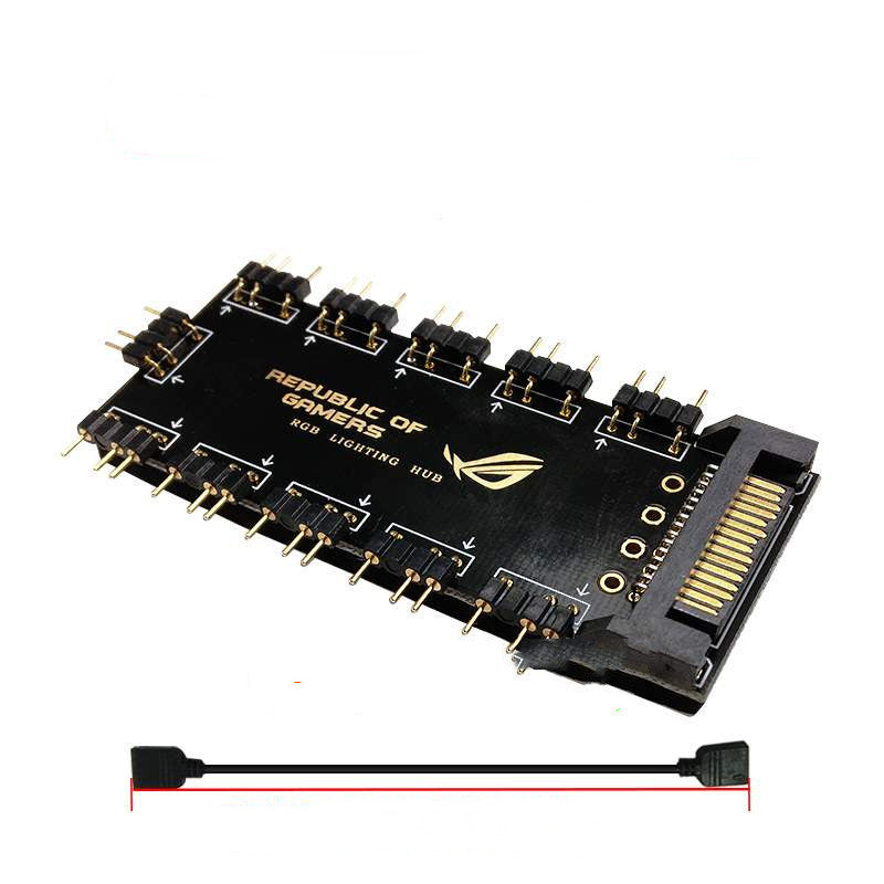 AURA RGB One Point Ten 5V avec la centrale d'alimentation SATA