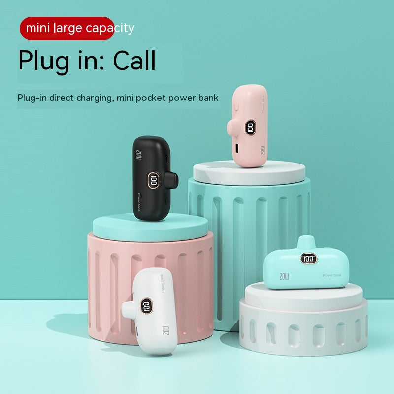 Pocket sans fil Capsule Power Bank Petit Portable Power Source Power Bank Mini Fast Charge
