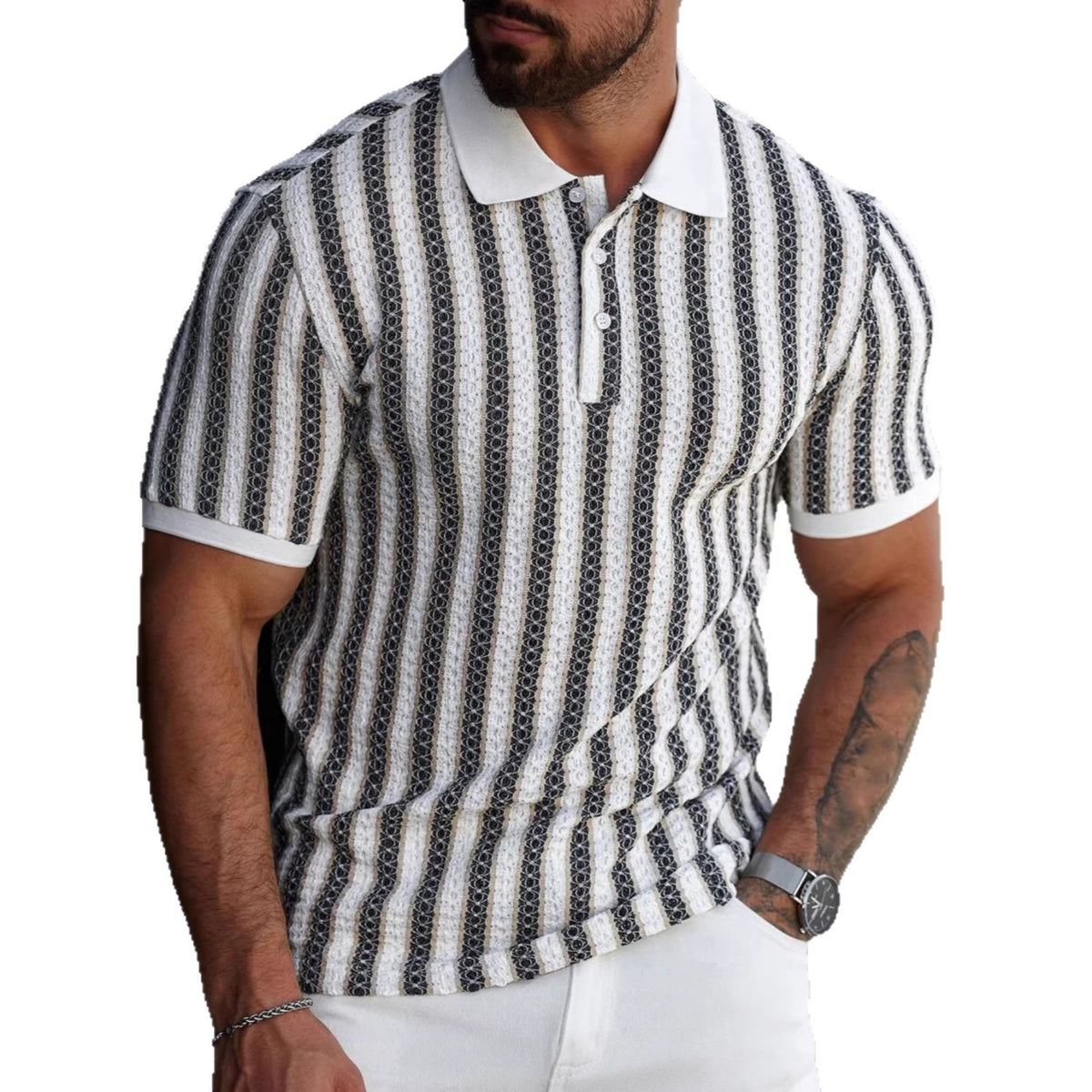 Polo d'été léger-Luxury casual pour hommes manches courtes