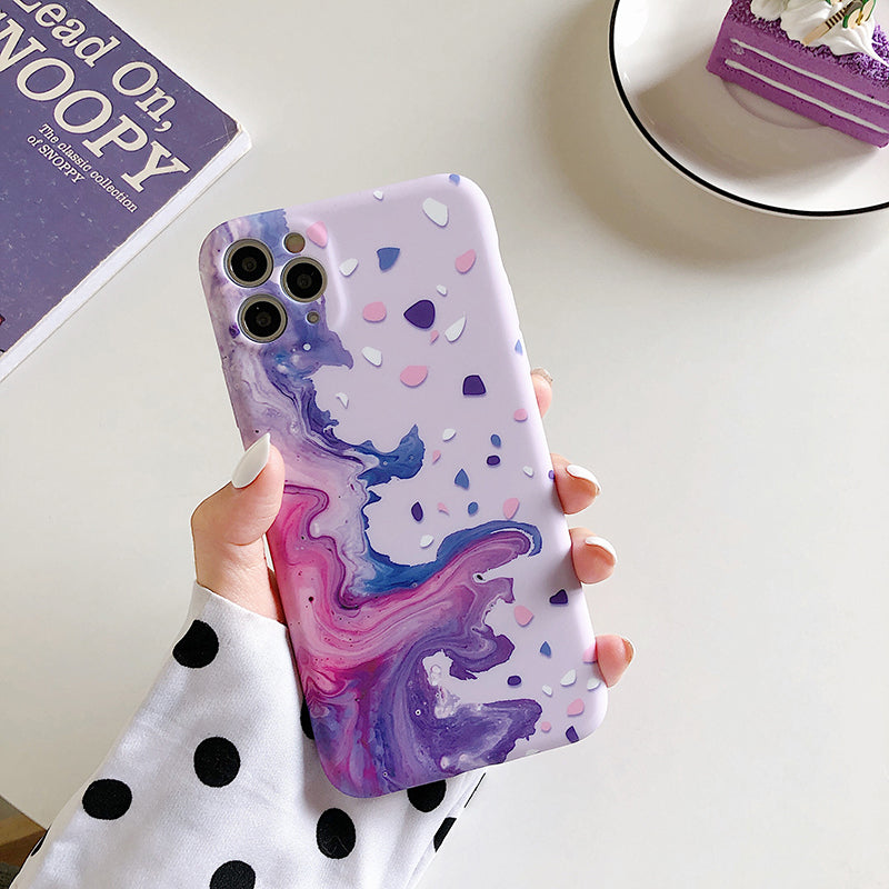 Creative Graffiti Peinture à l'huile pourpre Boîtier de téléphone en silicone
