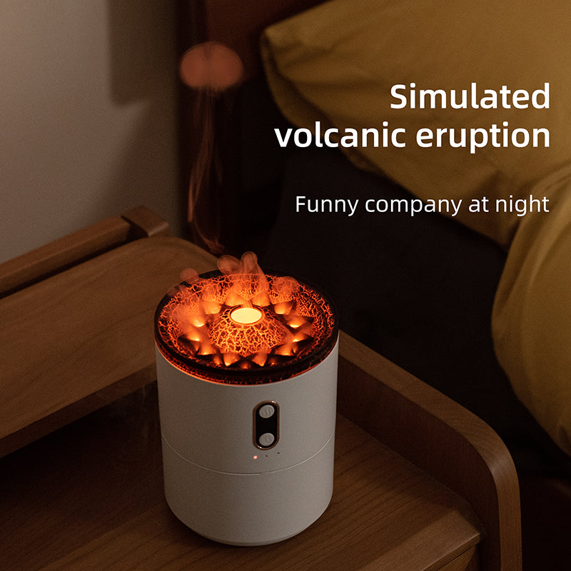 Flamme volcanique Aroma Huile essentielle Diffuseur USB Portable Jellyfish Air Humidifier Night Li
