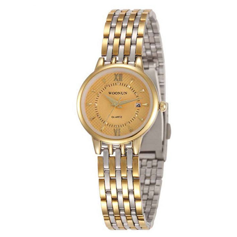 Ceinture en acier rétro pour femme Calendrier Montre imperméable