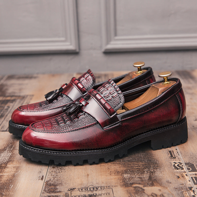 Chaussures décontractées et élégantes pour hommes avec style rétro britannique et cuir de tailleur