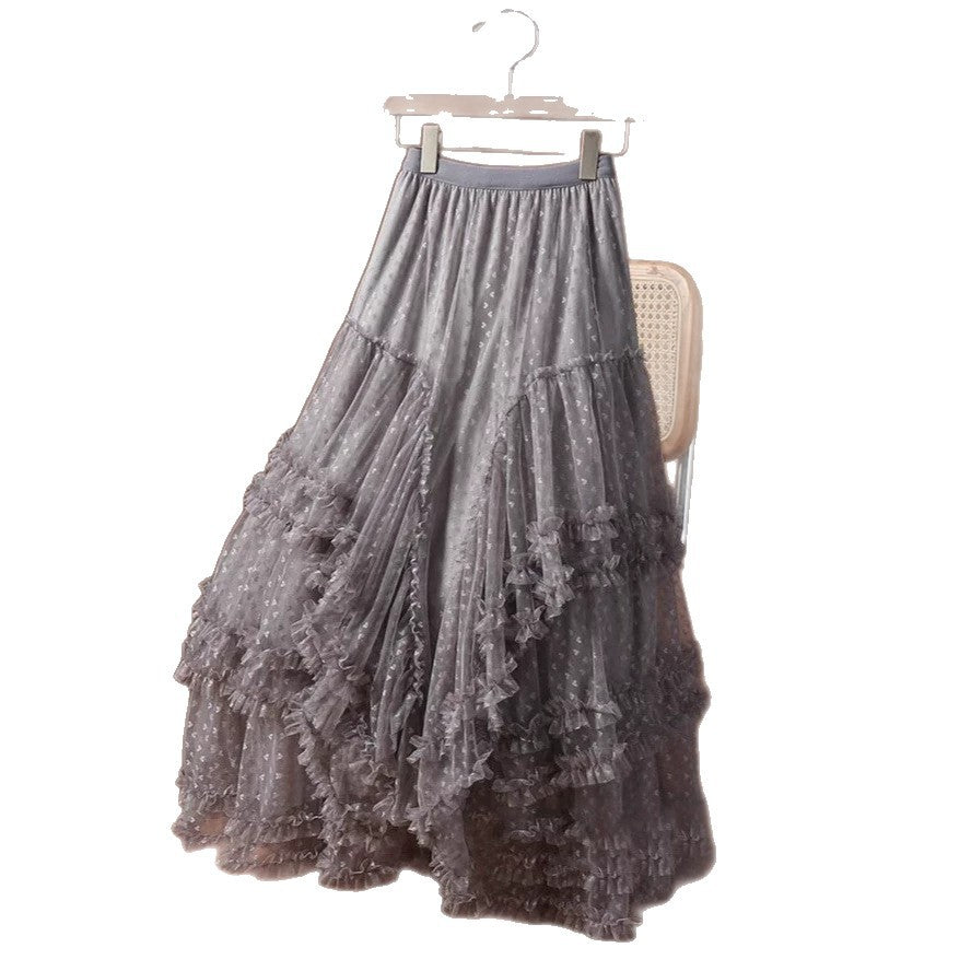 Jupe Jacquard Heart Mesh de grande taille