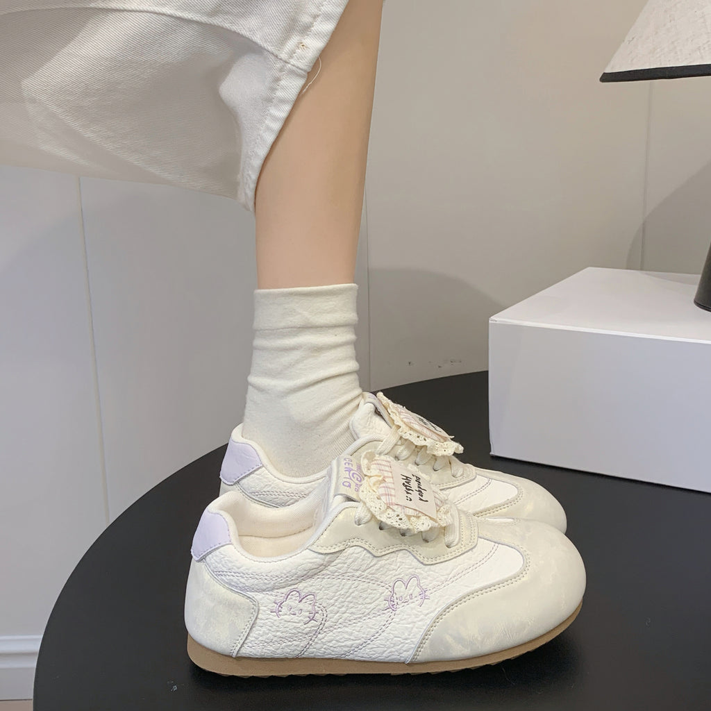 Automne Femmes Léger Polyvalent Allemand Trainer Sneakers Stylish Plat Casual White Skate S