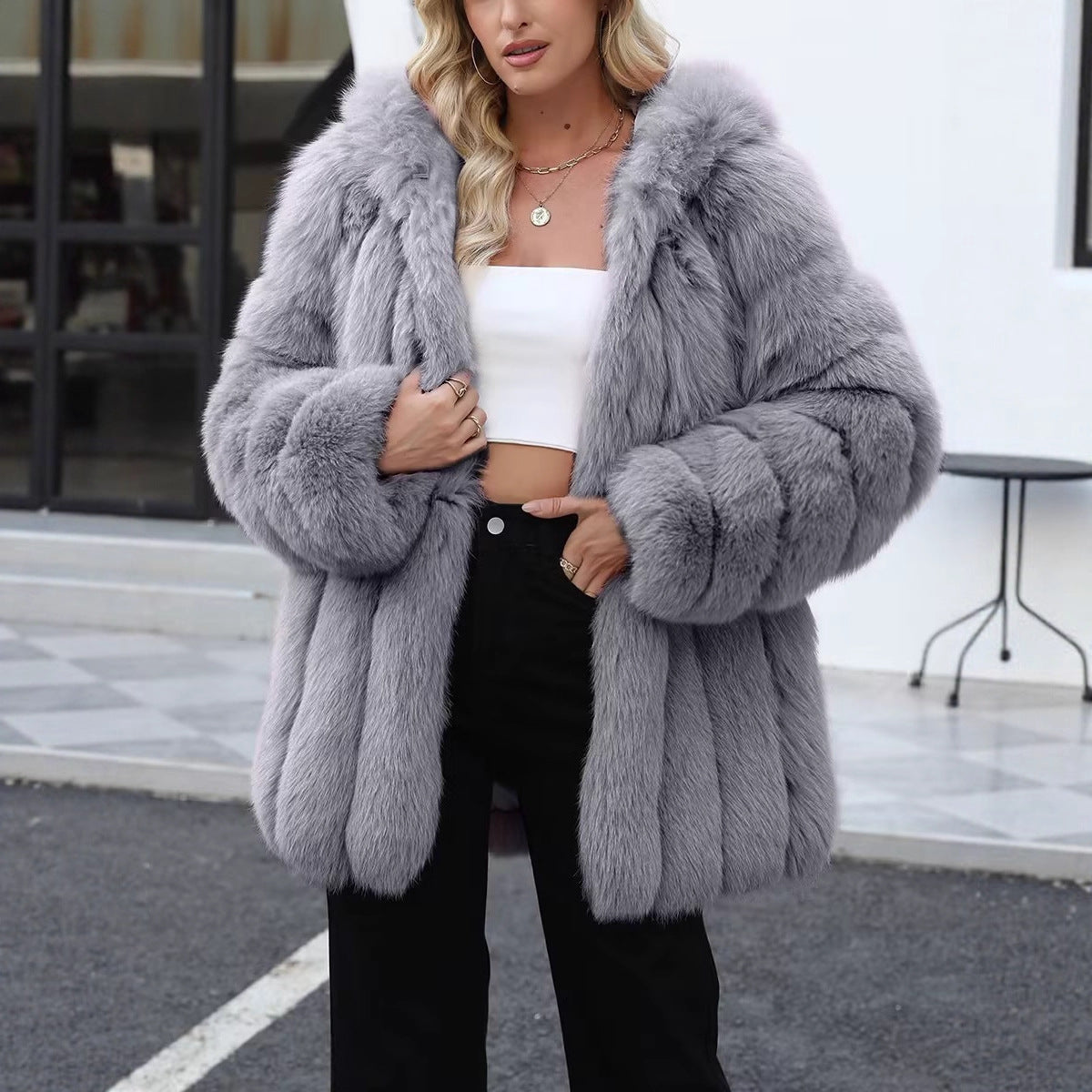 Autumnwinter européen et américain Faux Fur Warm Plush