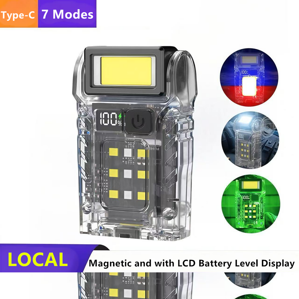 Mini lampe de poche LED lampe de poche magnétique USB rechargeable lampe de travail ceinture