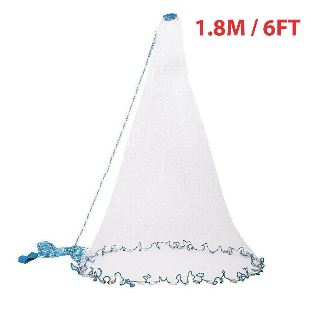Fishing Cast Net Bait Easy Lancer la main Cast Fort Nylon Mesh USA