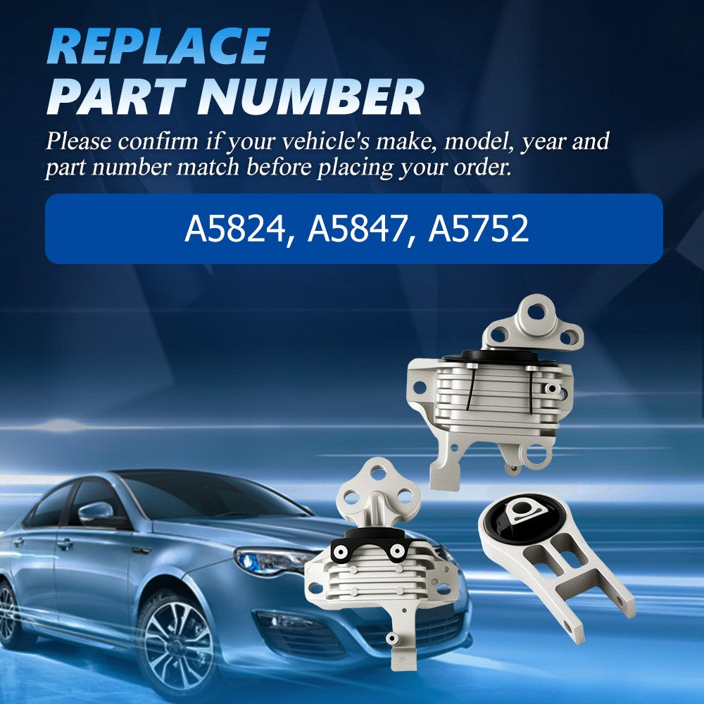 Moteur et montage trans 3PCS pour 14-19 - Cherokee profond 3.2L 15-17 Chrysler 200 3.6L AT
