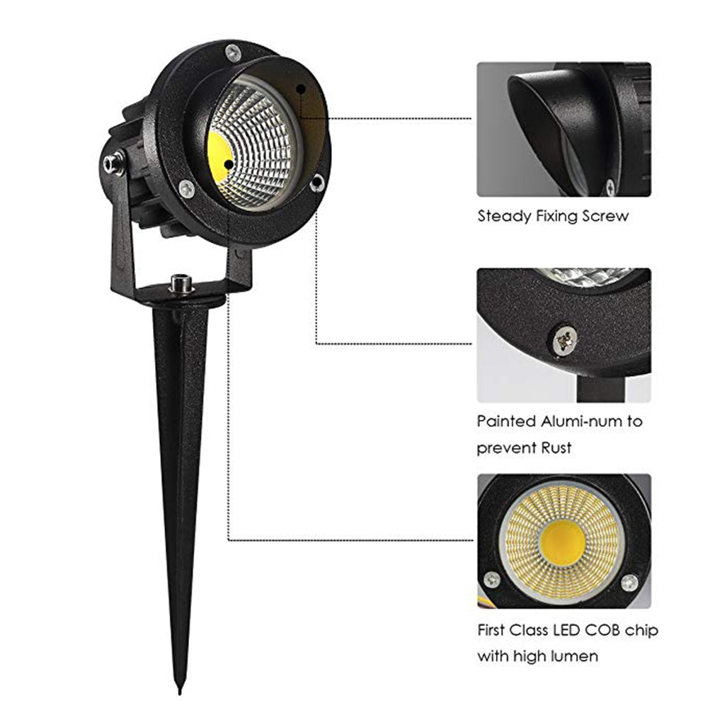 Lampe 10W Rgb à gazon à distance de contrôle coloré Lampe d'arbre extérieur