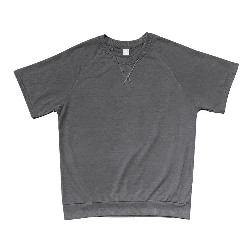Short de sport à manches courtes Terry Casual ronde hommes