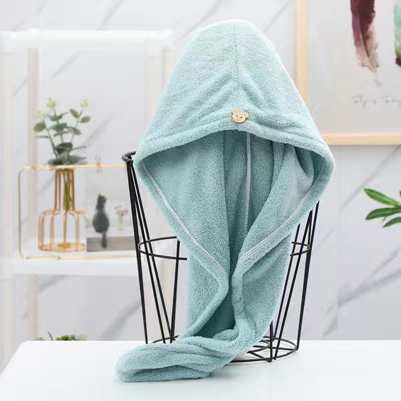 Double-layer thick super-absorbent hair drying cap