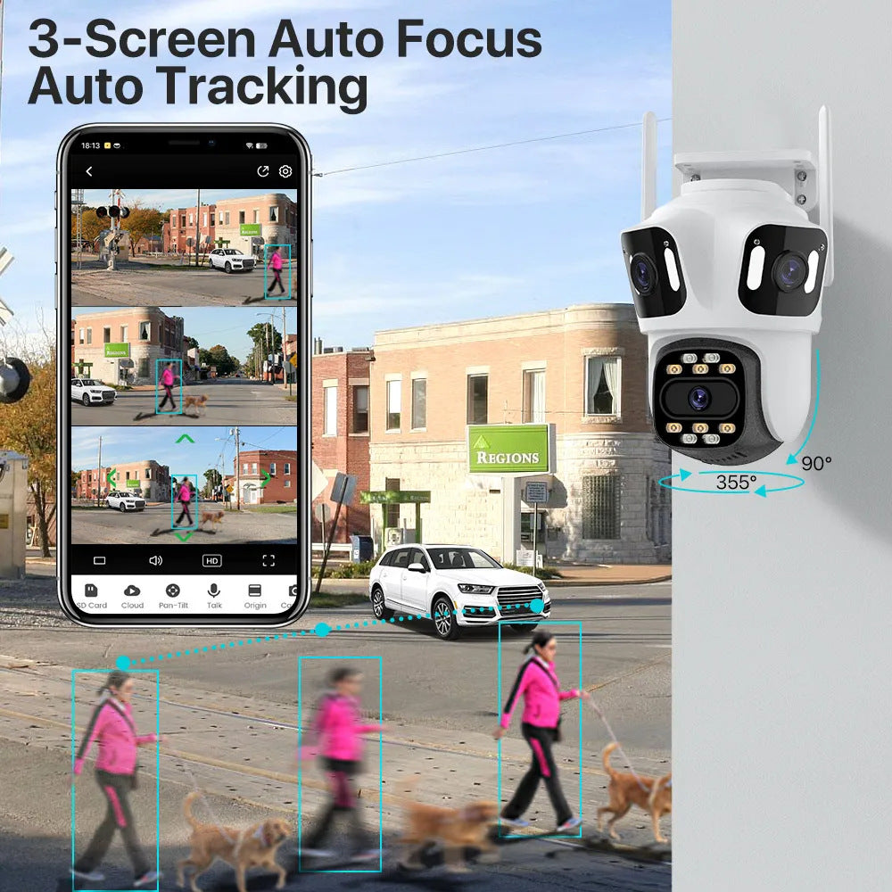 Three 9MP Screens HD Camera Night Vision