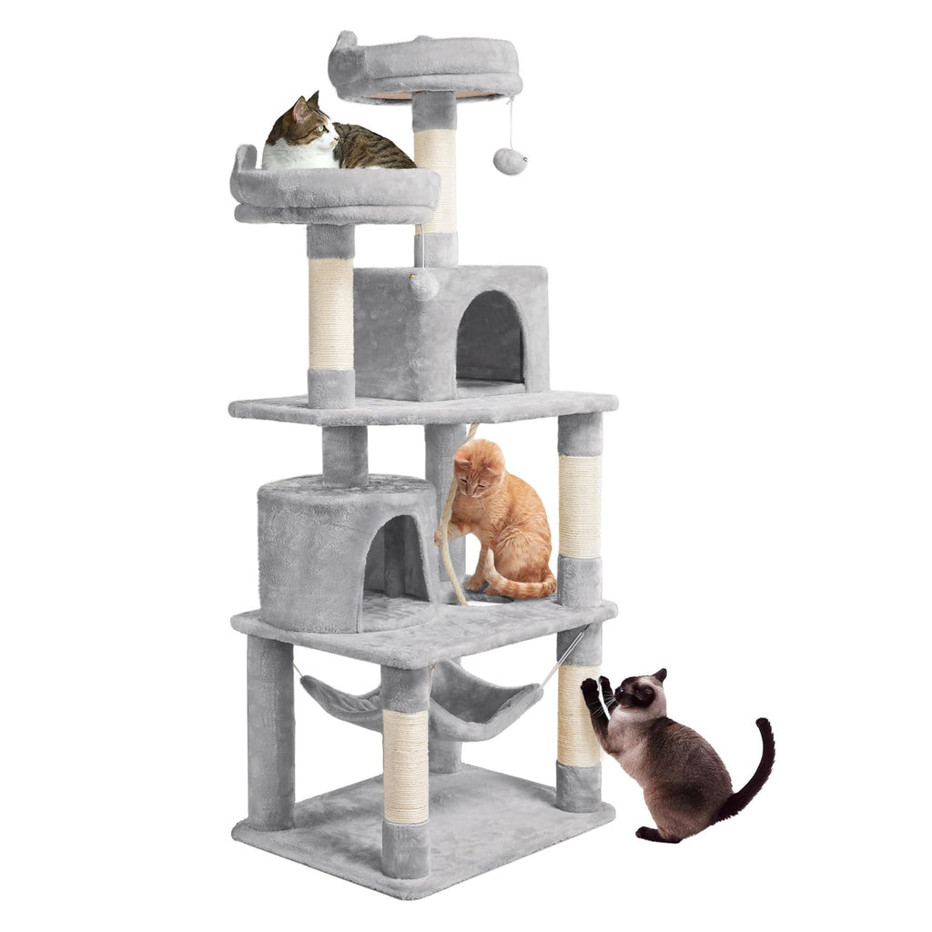 Arbre de chat vertical avec lit de chat intégré