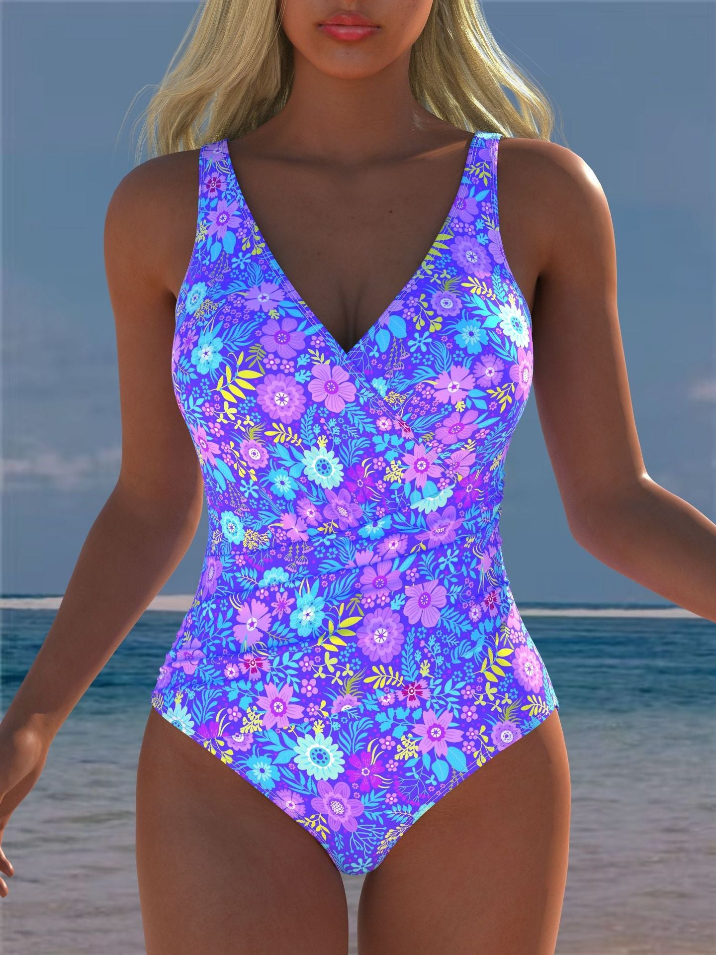 Femmes Une pièce Deep-V Sexy Strap maillot de bain
