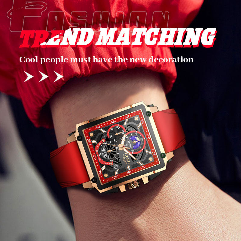 Mode Design Waterproof Quartz Square Montre