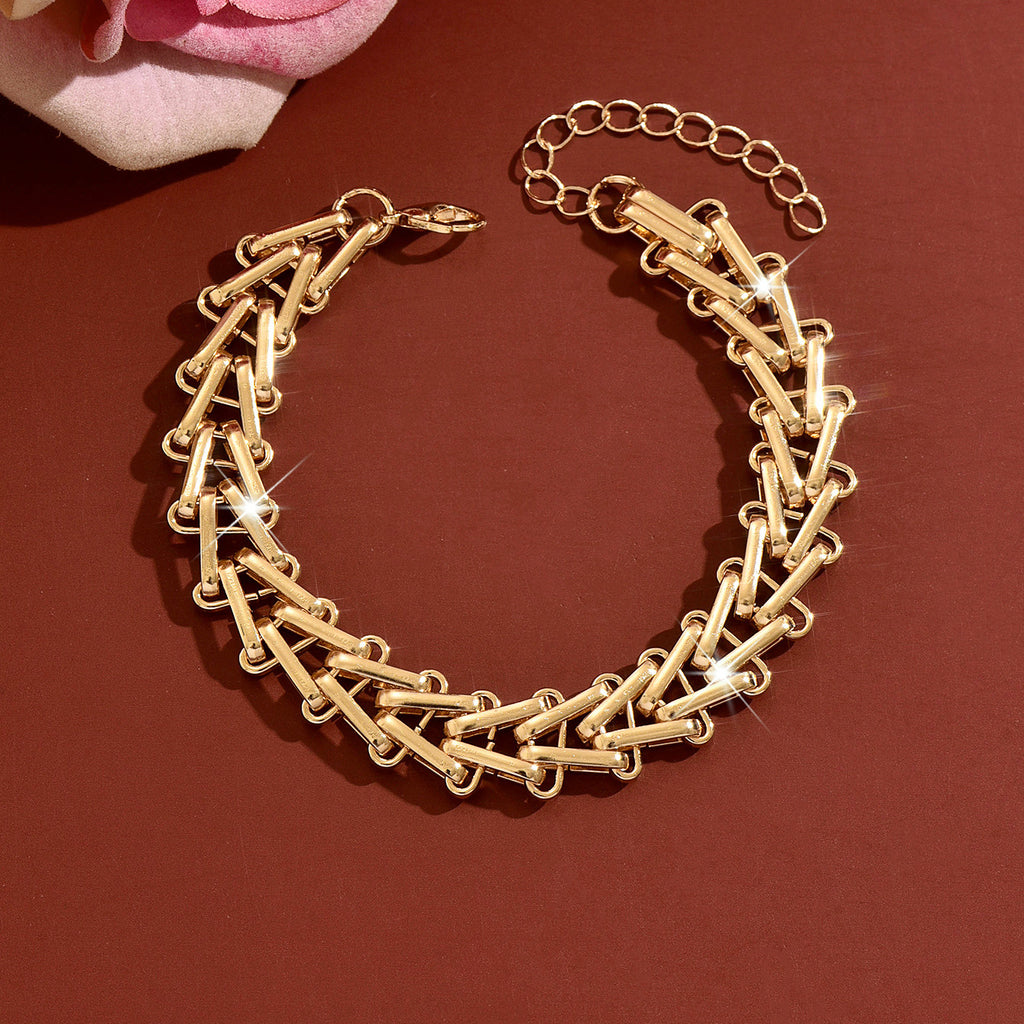 Collier et bracelet en métal tissé à double face