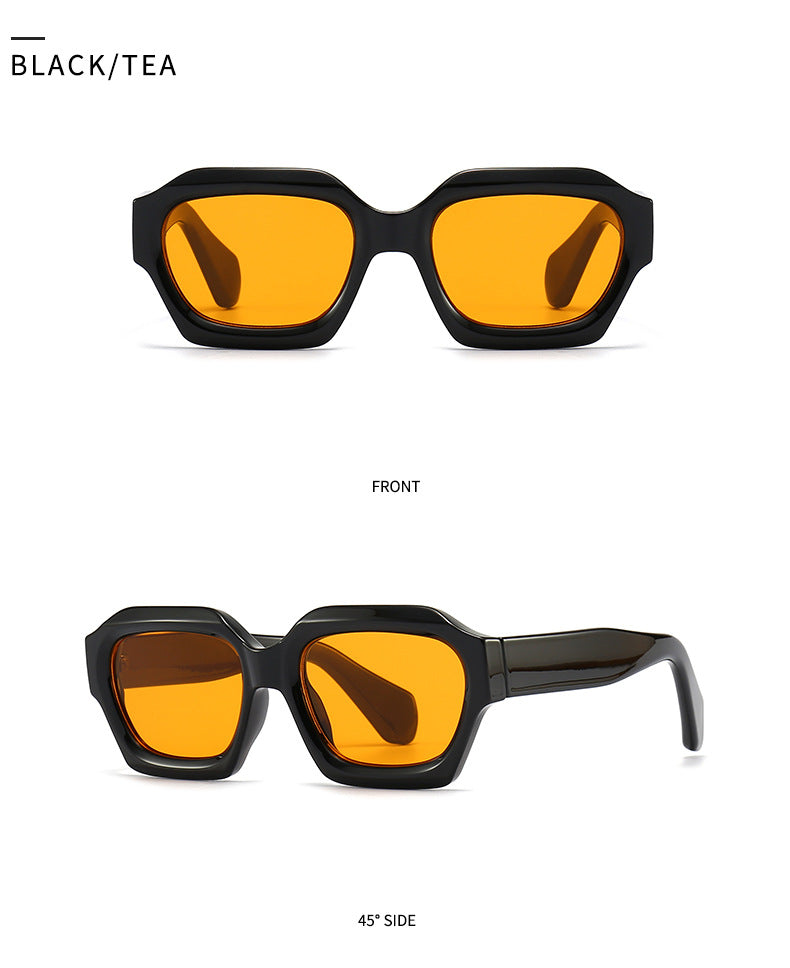 Lunettes de soleil européennes et américaines Irrégulier Polygon Trend Street Snap Modern Charm Retro Su