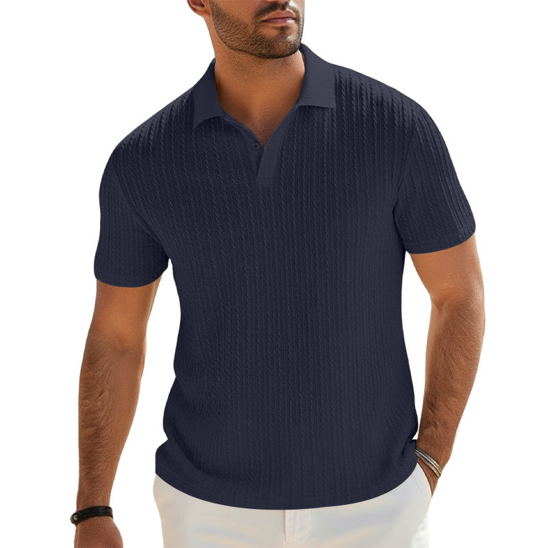 Magasin Indépendant Été Hommes Texturé Vertical Stripe Polo