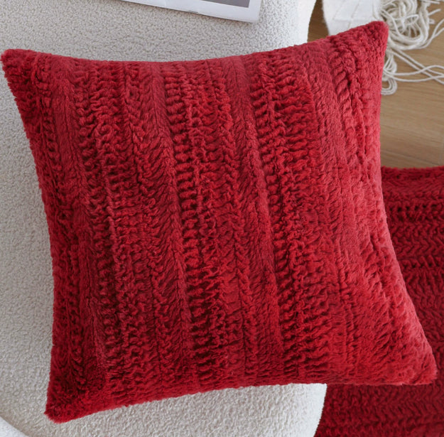 Moderne Minimalist mi-century rouge Coussin polaire en tricot Canapé Oreiller