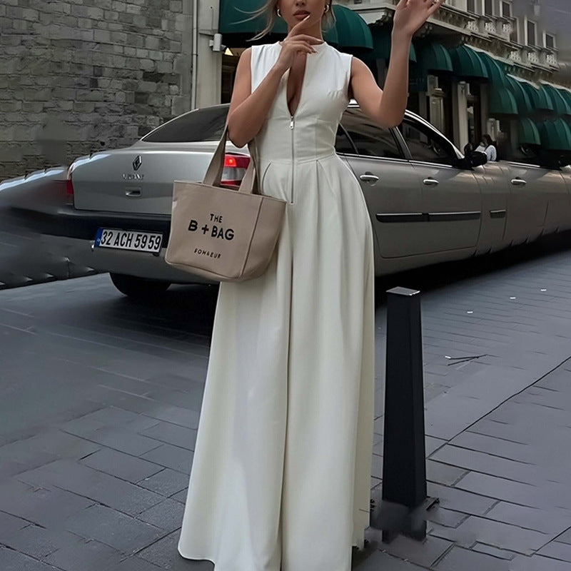 Vêtements de femmes d'été European and American Style Jumpsuit Mode Casual Solid Color Lo