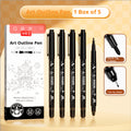 Art Crochet stylo-à double extrémité modèle-noir-5 pcs-1 boîte