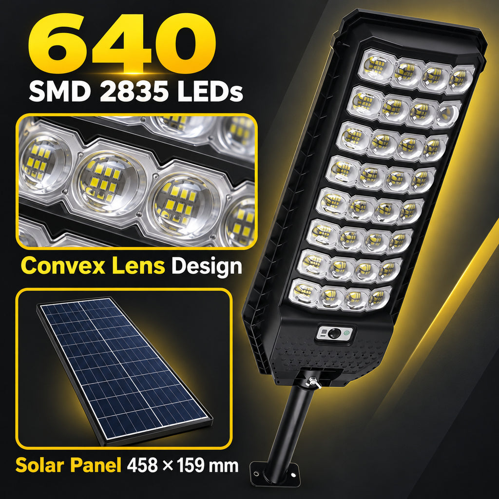 Solar Powered Motion Sensor Outdoor Light W7208 8 Noir pour Garden Yard Street Wall LED