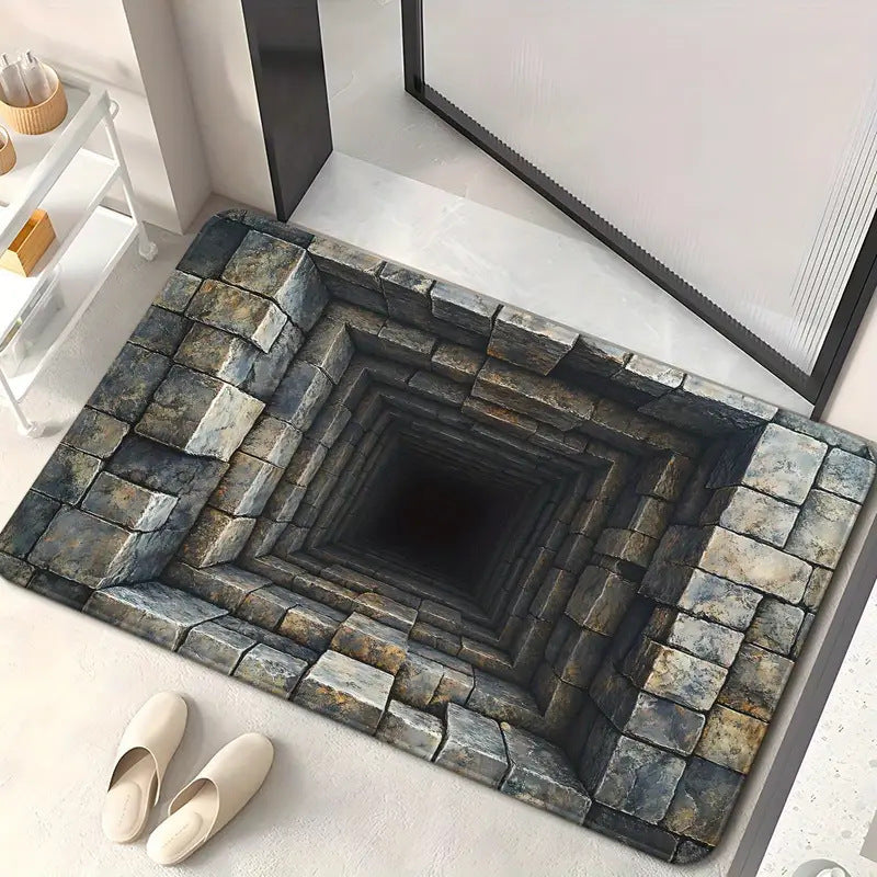Effet visuel 3D Maison Ground Mat Salle de bain antidérapante