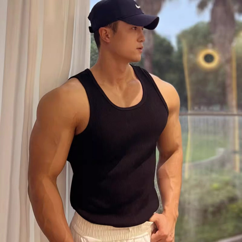 Hommes Sans manches Sports Vest Stretchy et Quick-Drying