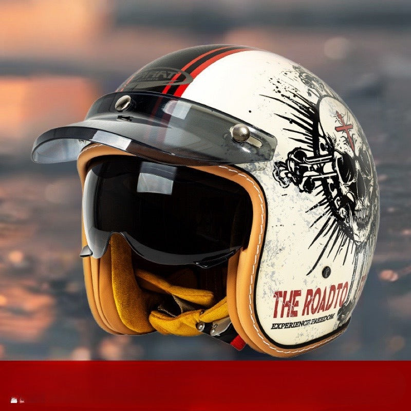 Casque de moto Casque de moto homme et femme voiture électrique Gants intégrés