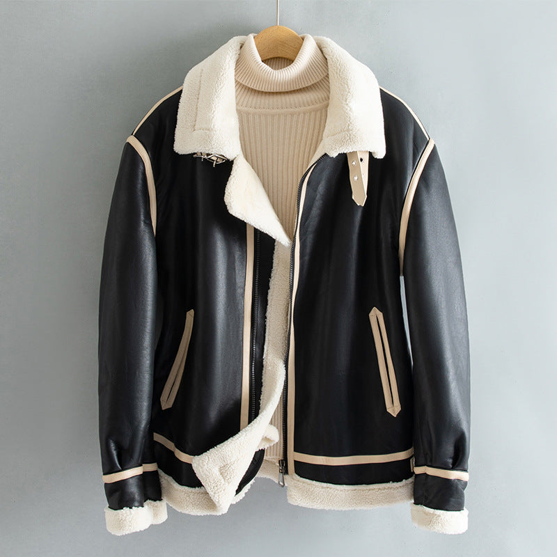 Veste de lapelle épaisse doublée de polaire