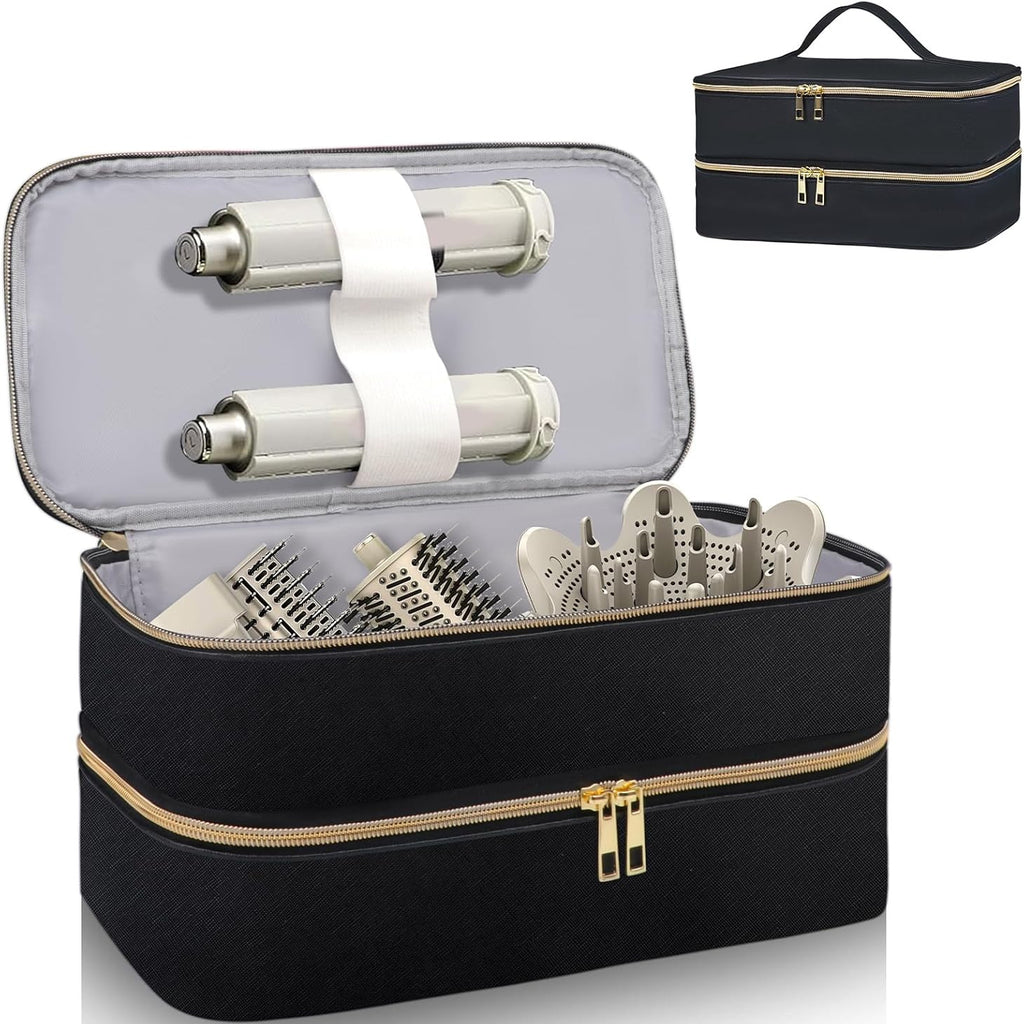 Sac de rangement portable double couche pour souffleurs capillaires et fers de curling
