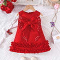 Robe de Veste de Cake-Style Perlé Grande Bow-Knot pour filles