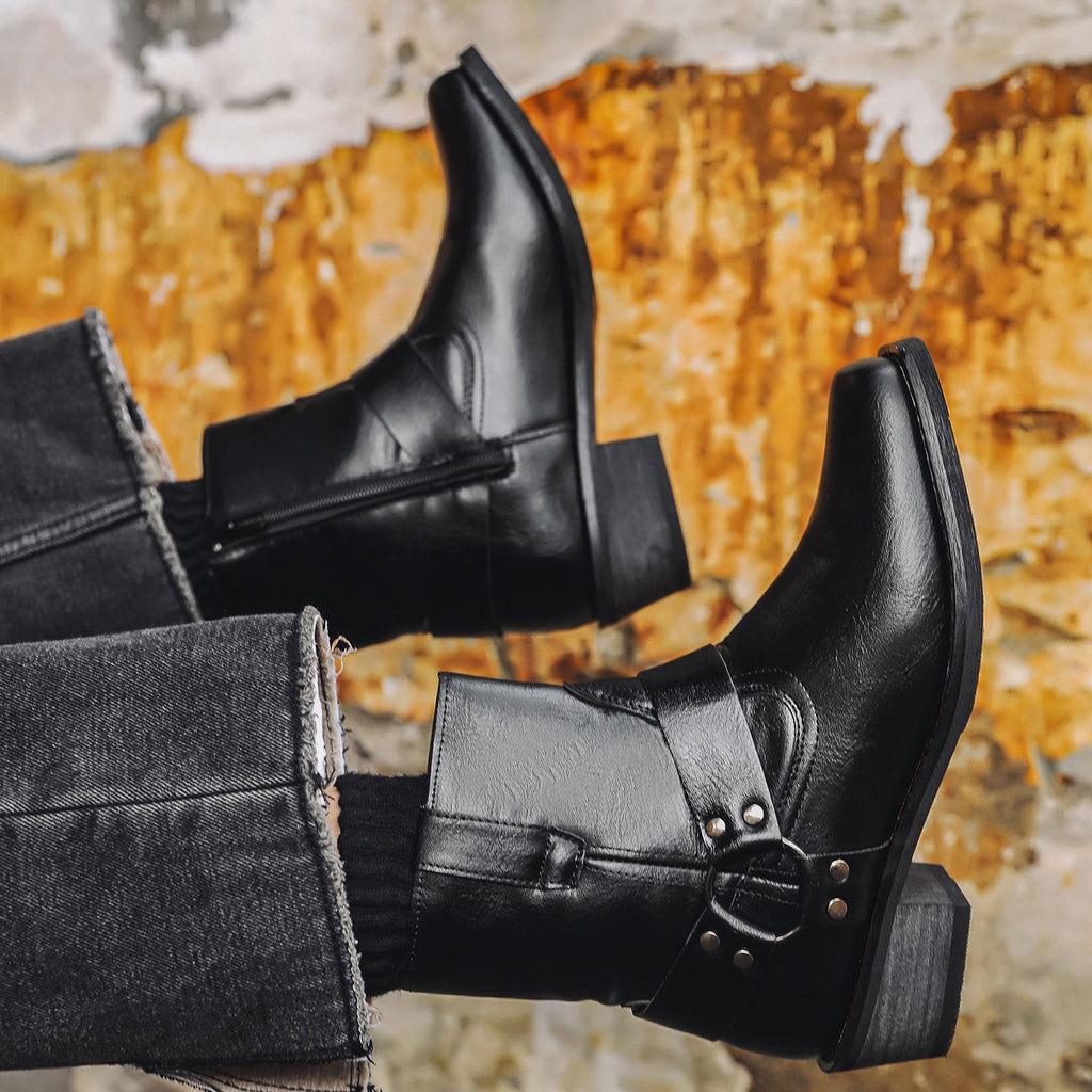 Bottes de denim courtes rétro Bottes hommes mi-haut