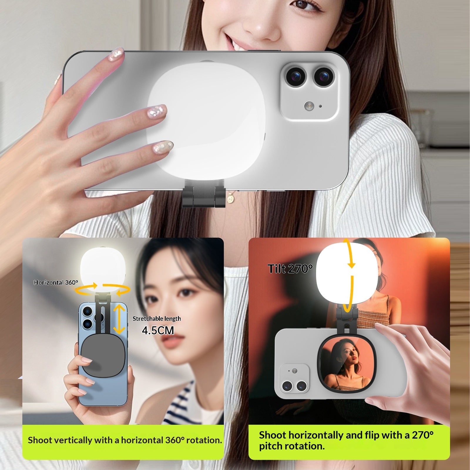 Magnetic Phone Fill Lampe de beauté portable pour la diffusion et le tournage en direct