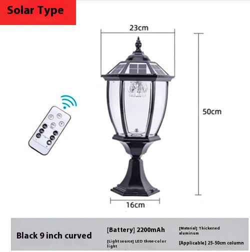 Lampe solaire à pilier extérieur étanche