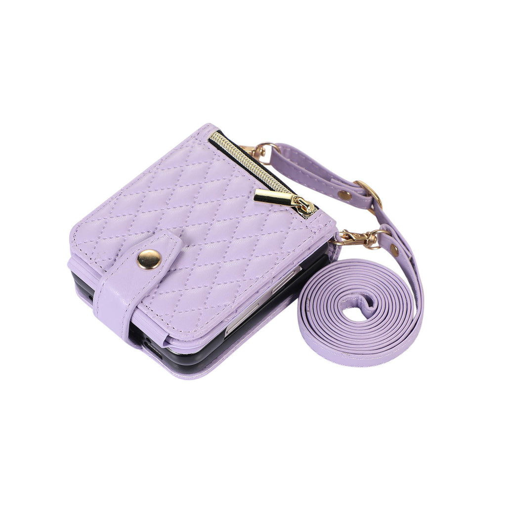 Étui en cuir plongeant sur une épaule couverture de téléphone zipper sac Flip